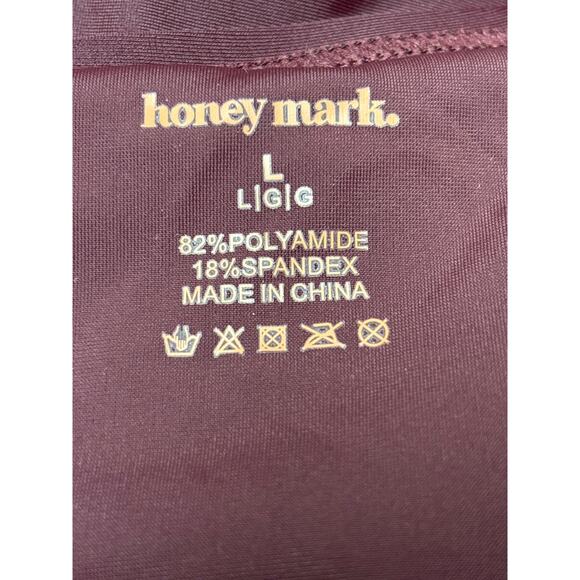 Honey Mark Swimsuit Cover Up Dress Size L Burgundy Stretch Beach Resort Vacation - Picture 4 of 5